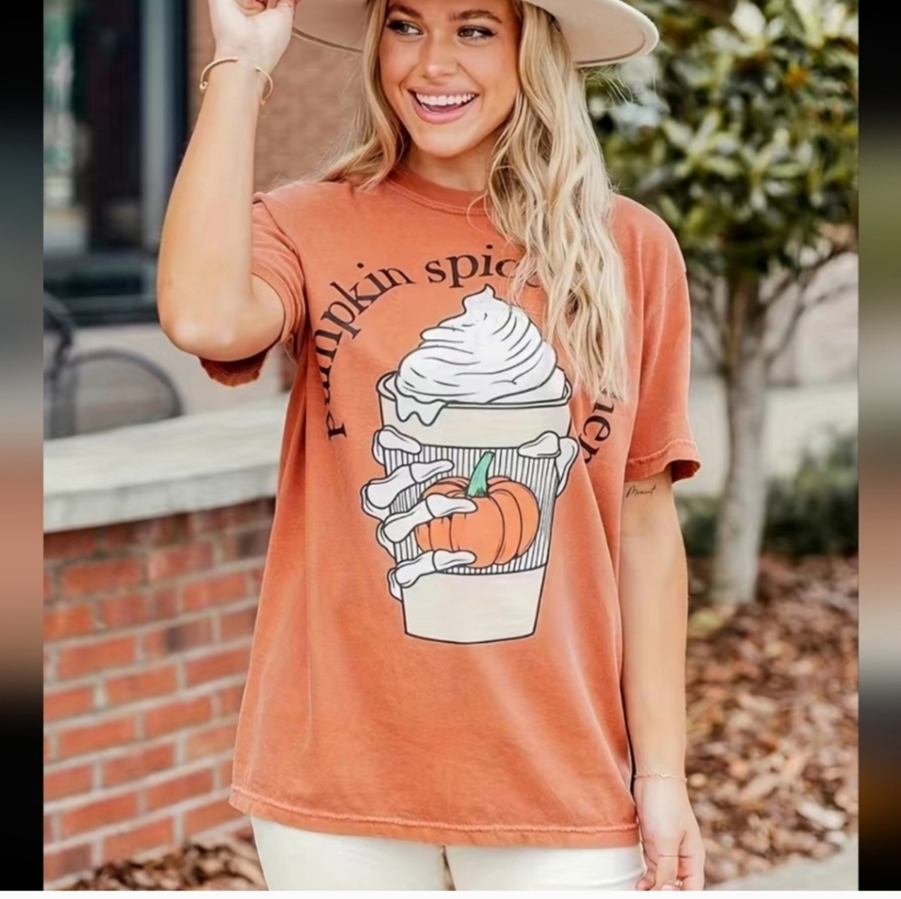 Pumpkin spice weather t shirt - Picture 2 of 4